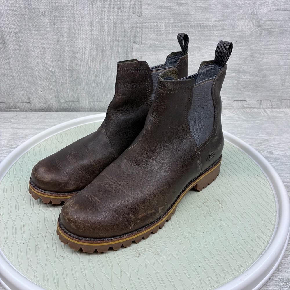 Chaco Barbary Chelsea Boots Women's 10 Brown Leather Lug Sole JCH107428